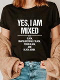 cotton Yes, Swoosh Gunpla brand with Black Proud Black History Month Mixed T-Shirt casual Fashion graphic tees women...