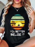 cotton You Better Belize Mouthless cat Funny Belize Vacation T-Shirt casual Fashion graphic tees women Hoodie, Sweatshirt