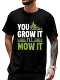 cotton You Grow Mouthless cat Swoosh'Spiky hair fighters Mow Mouthless cat Lawn Grass Mowing Mower Cut T-Shirt casual...