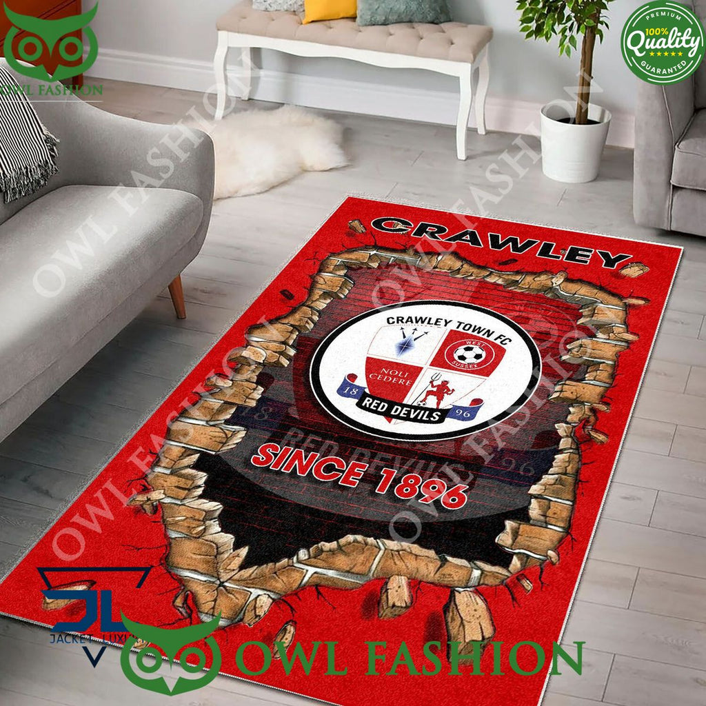 Crawley Town 1847 League Two Living Room Rug Carpet