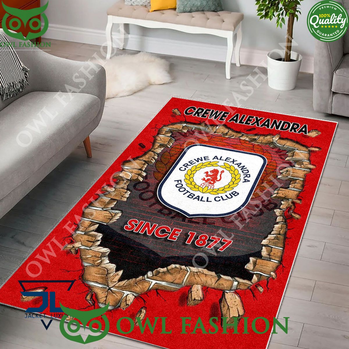 Crewe Alexandra FC 1877 League Two Living Room Rug Carpet