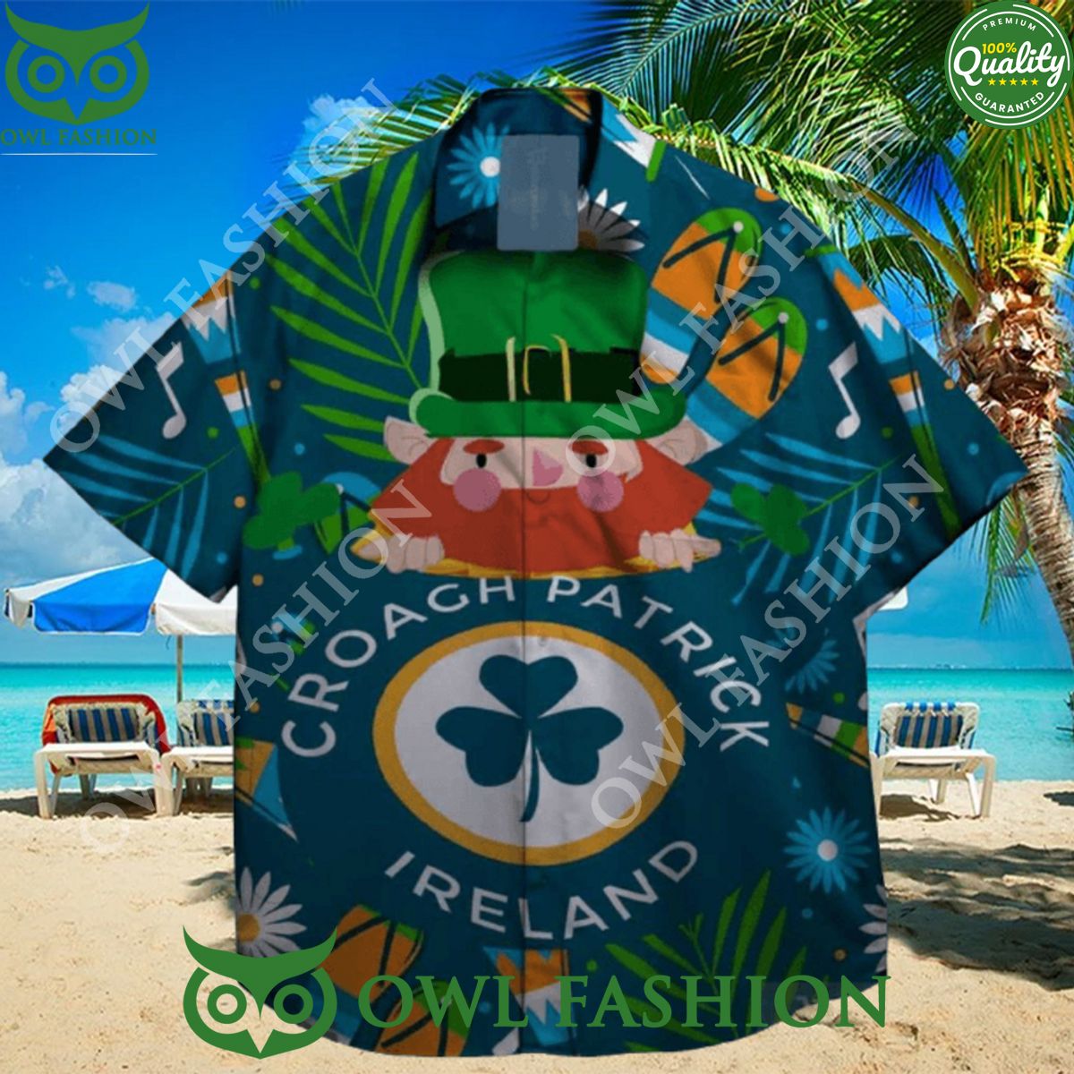 croach patrick ireland shamrocks st patrick day summer hawaiian shirt