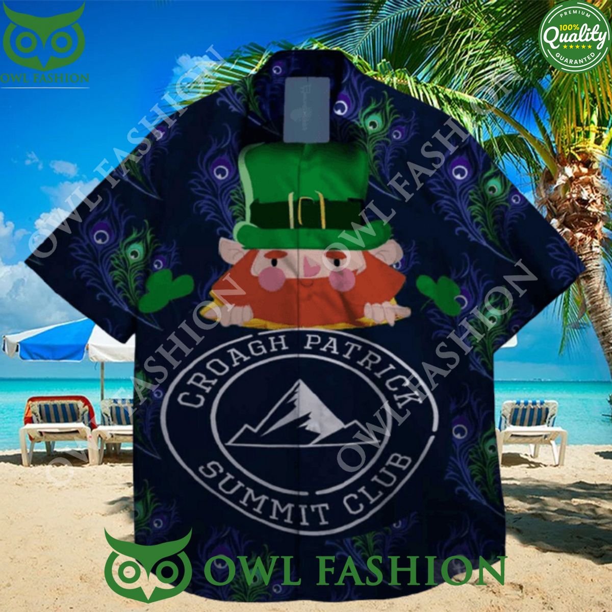 croach patrick summit club and shamrock st patrick day hawaiian shirt