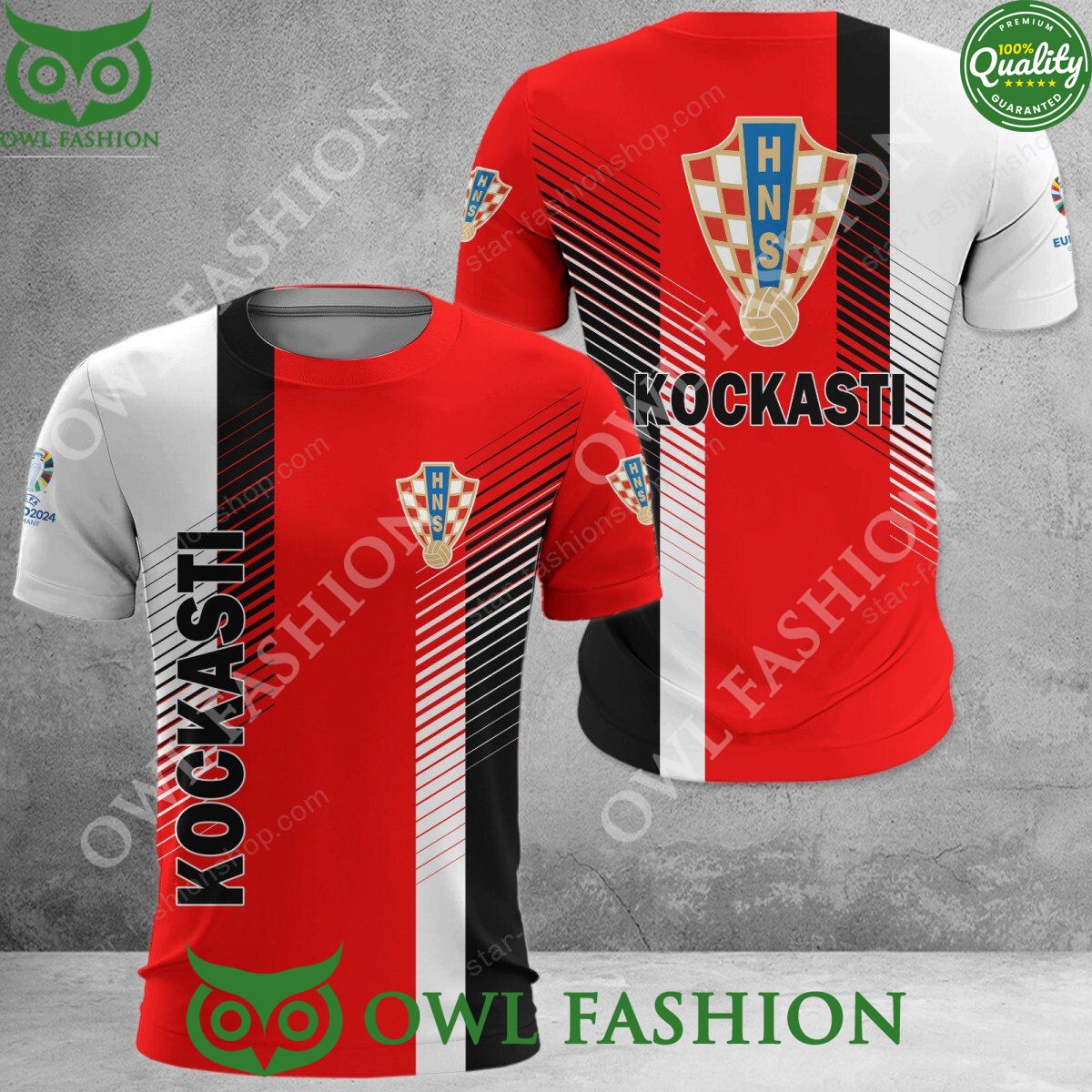 Croatia national football team Logo White Black Red 3D Shirt Printed