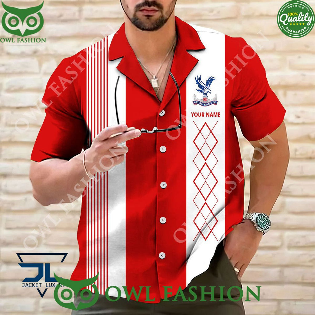 Crystal Palace F.C Premier League Custom Stripe Lines Hawaiian Shirt