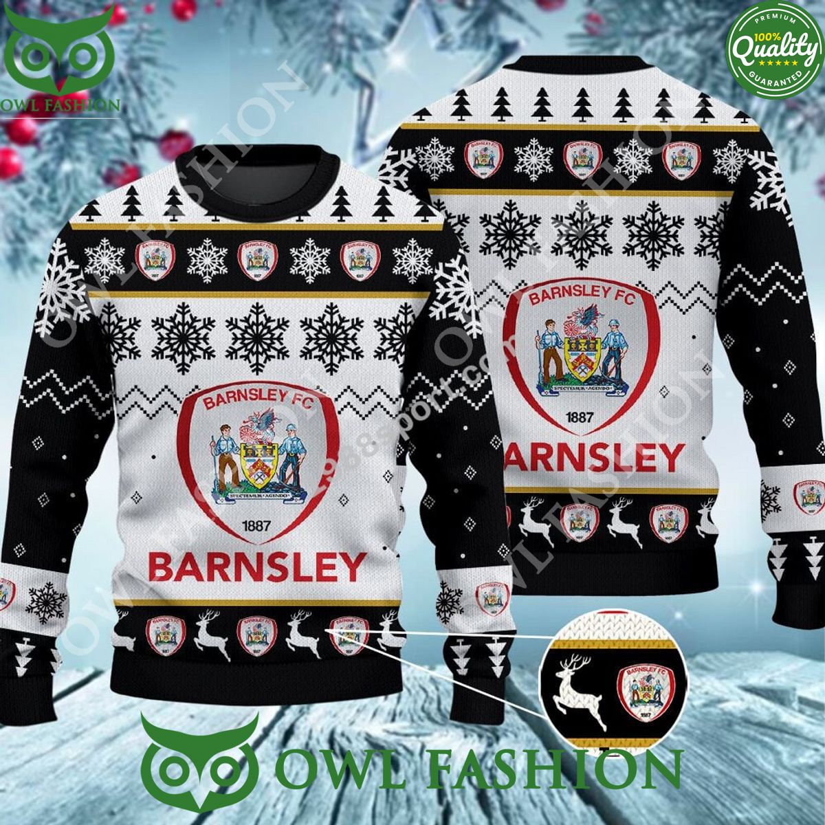 Custom Color Barnsley FC Ugly Sweater Jumper