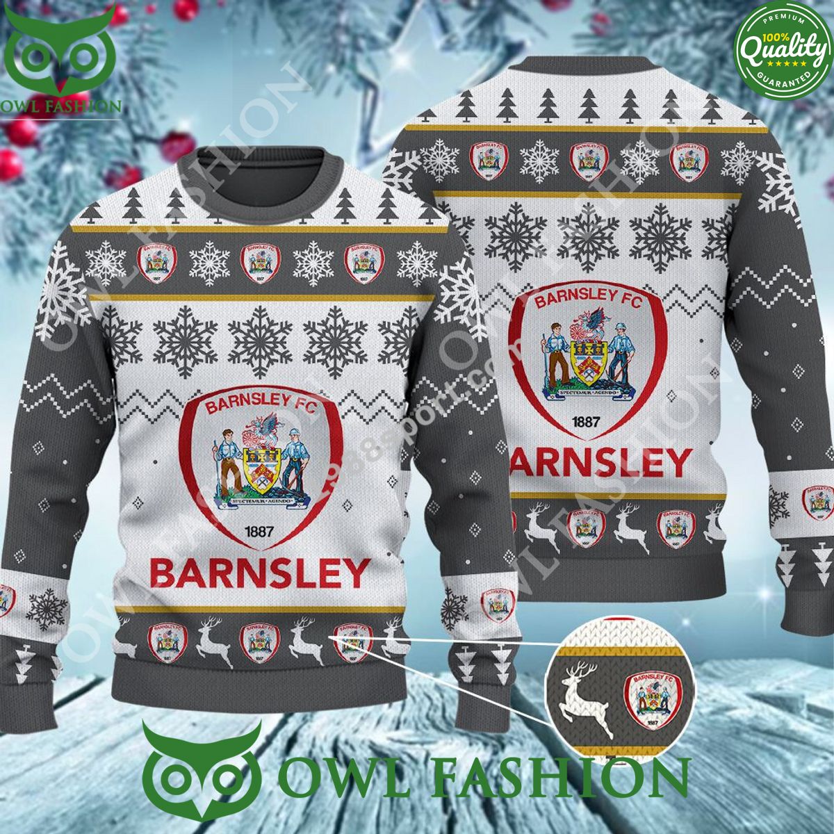 Custom Color Barnsley FC Ugly Sweater Jumper