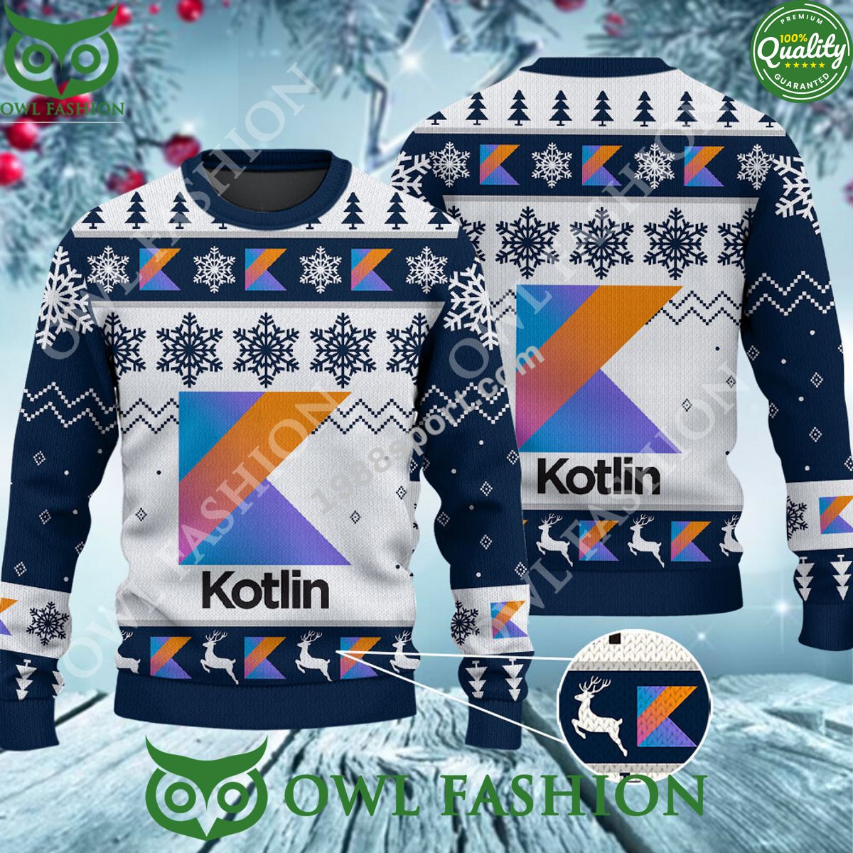 Custom Color Kotlin Ugly Sweater Jumper