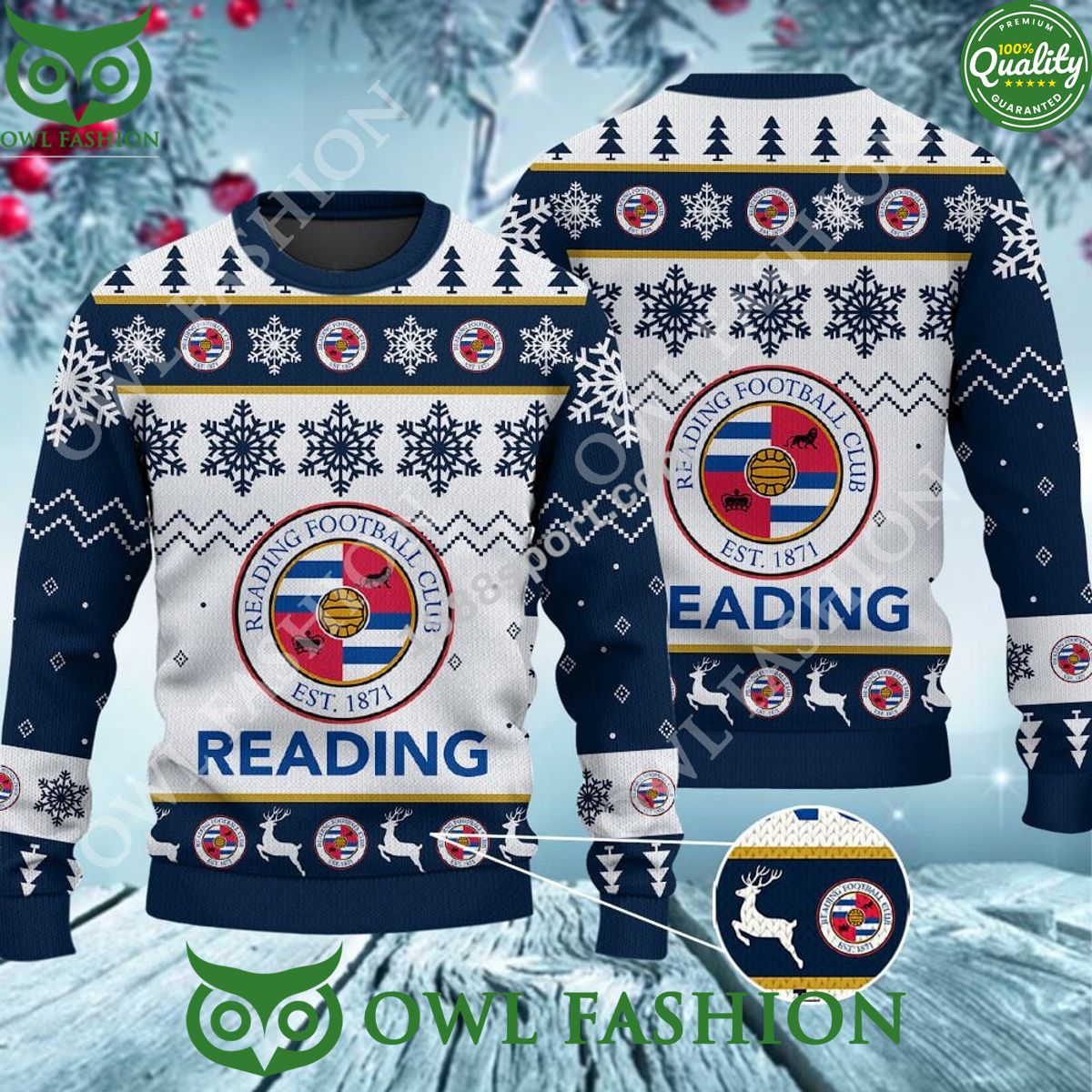 Custom Color Reading Football Club Ugly Sweater Jumper