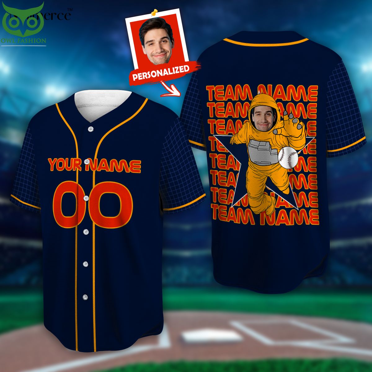 Custom Face Name And Number Space Astronaut Astronaut Jersey Baseball Jersey