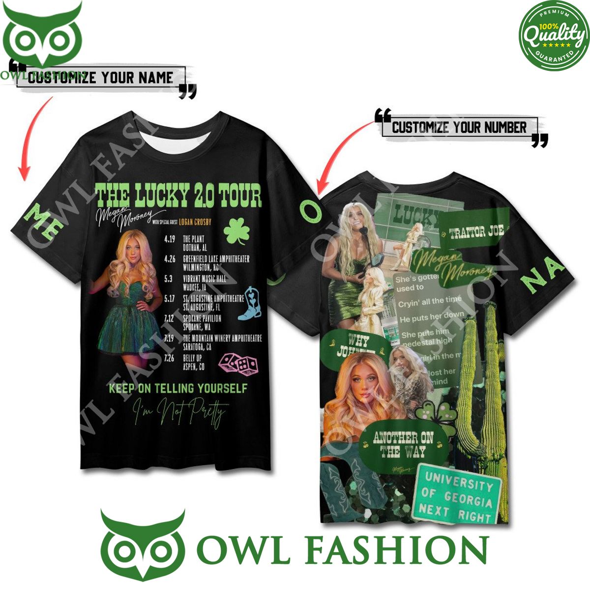 Custom Megan Moroneys The Lucky 2.0 Tour Keep on telling yourself t shirt