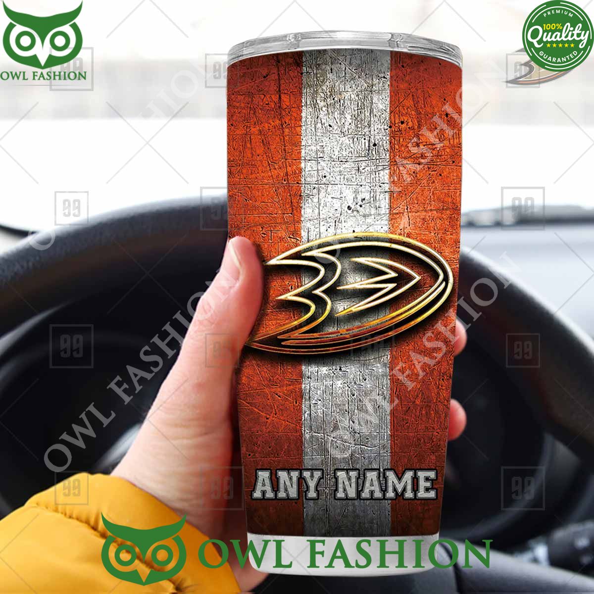 Custom Name Anaheim Ducks NHL Old Metal Tumbler
