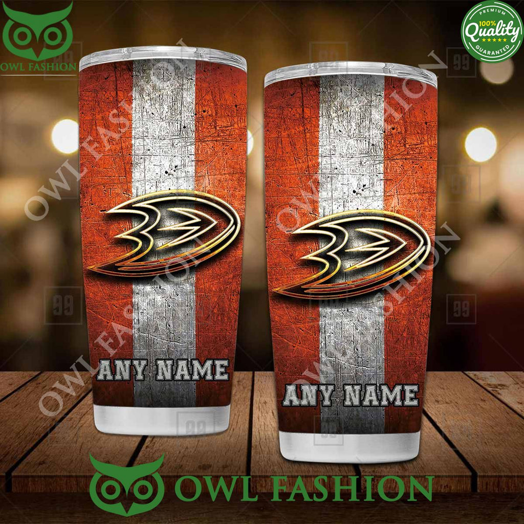 Custom Name Anaheim Ducks NHL Old Metal Tumbler