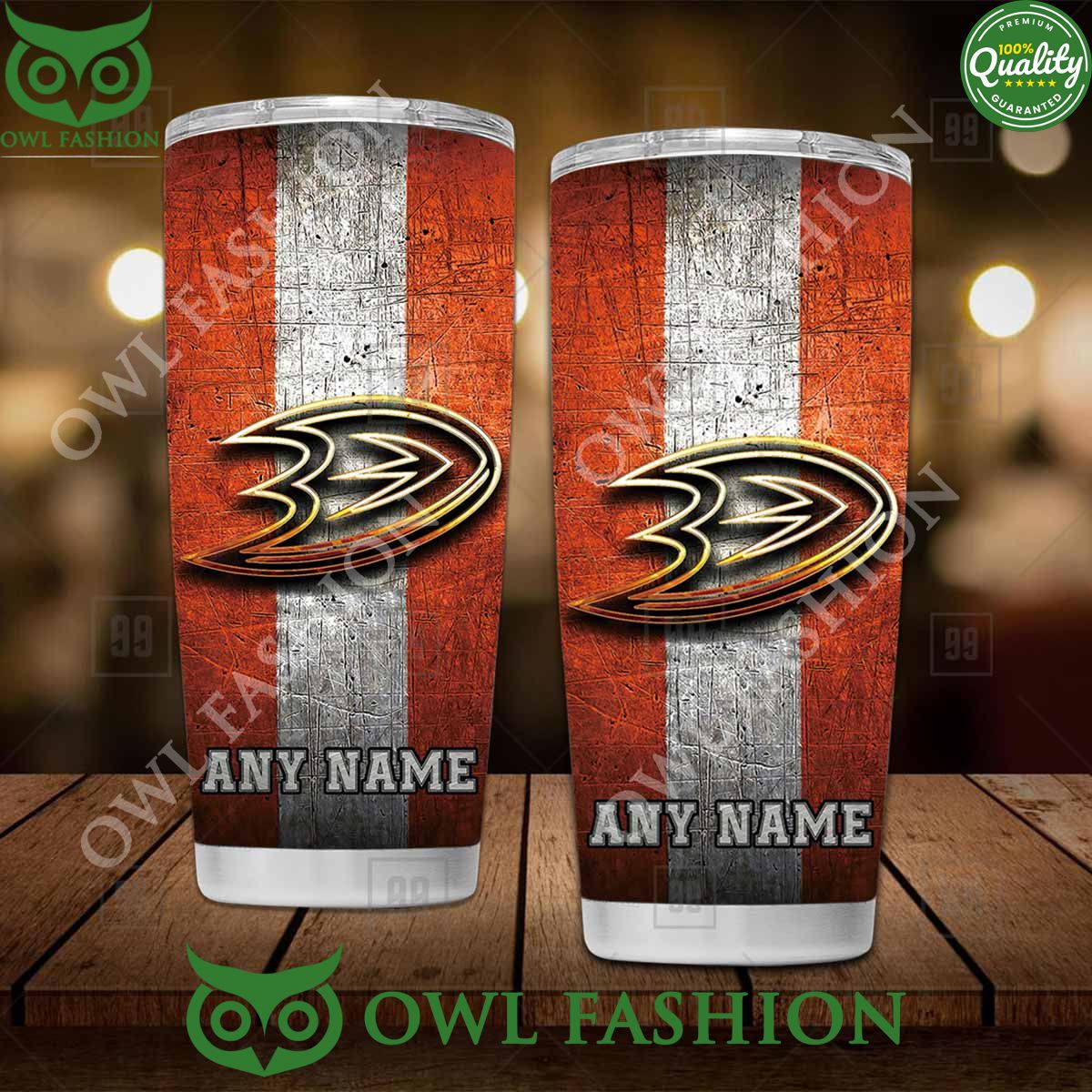 Custom Name Anaheim Ducks NHL Old Metal Tumbler