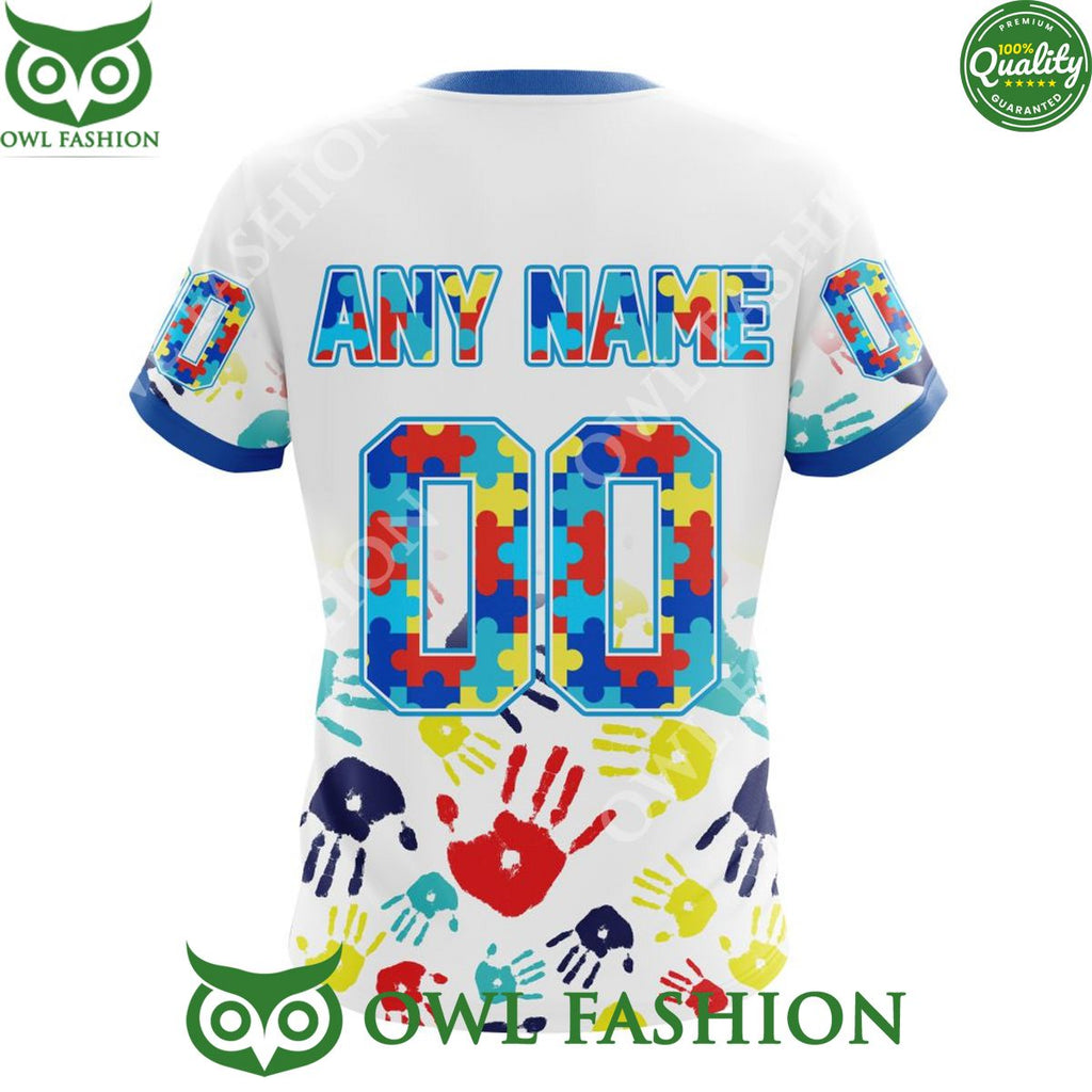 Custom Name and number NHL St. Louis Blues Autism Awareness Hand Pattern Paint hoodie shirt