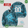 Custom Name and number NRL Cronulla Sutherland SharksNaidoc Rugby Baseball jacket Varsity