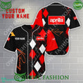 Custom Name Aprilia Motorcycles 3D Baseball Jersey Shirt