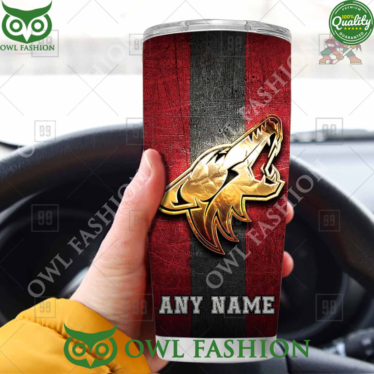 Custom Name Arizona Coyotes NHL Old Metal Tumbler
