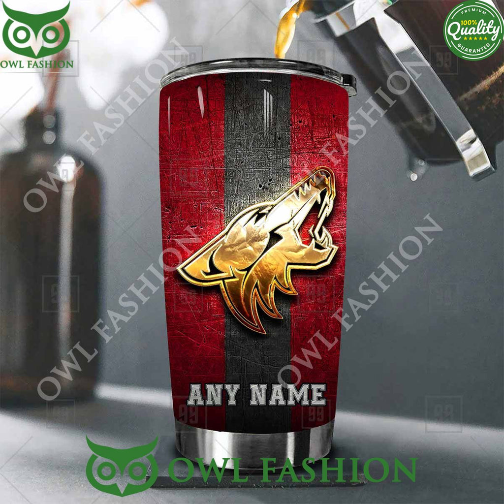 Custom Name Arizona Coyotes NHL Old Metal Tumbler
