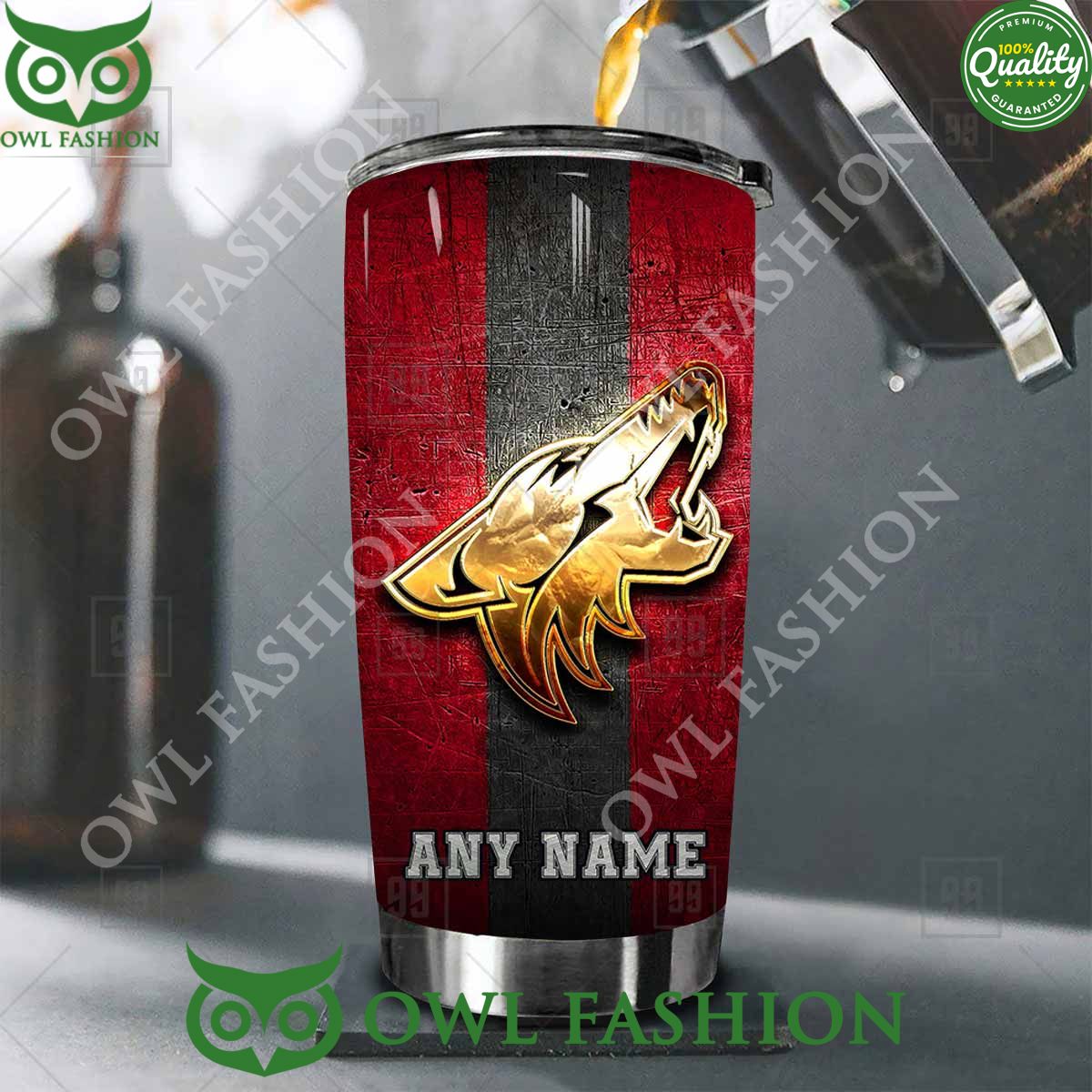Custom Name Arizona Coyotes NHL Old Metal Tumbler