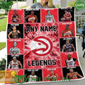 Custom Name Atlanta Hawks Legends 2024 Team Red Quilt Fleece Blanket