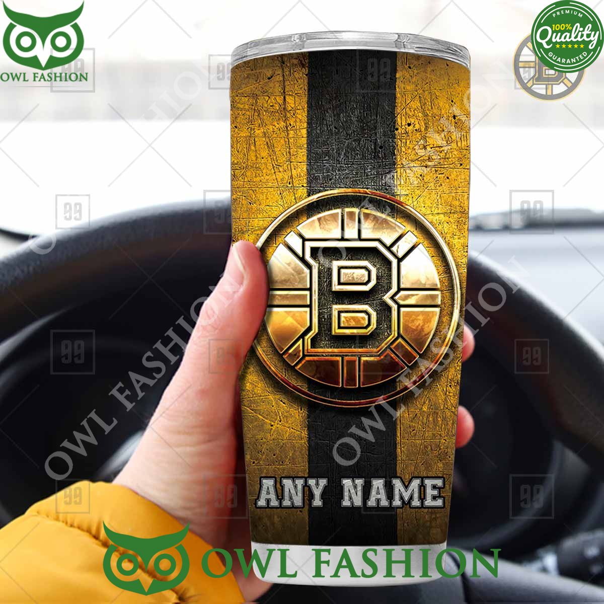 Custom Name Boston Bruins NHL Old Metal Tumbler