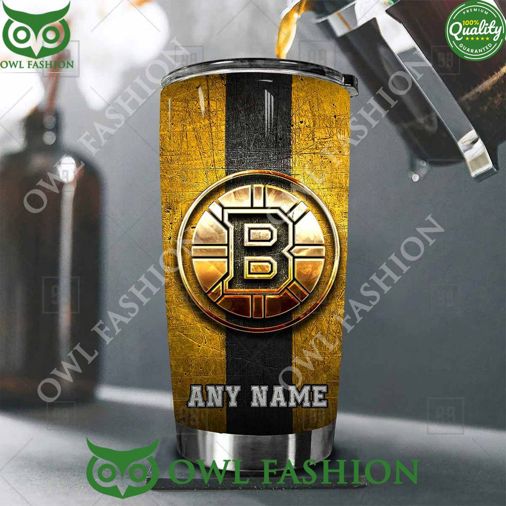 Custom Name Boston Bruins NHL Old Metal Tumbler