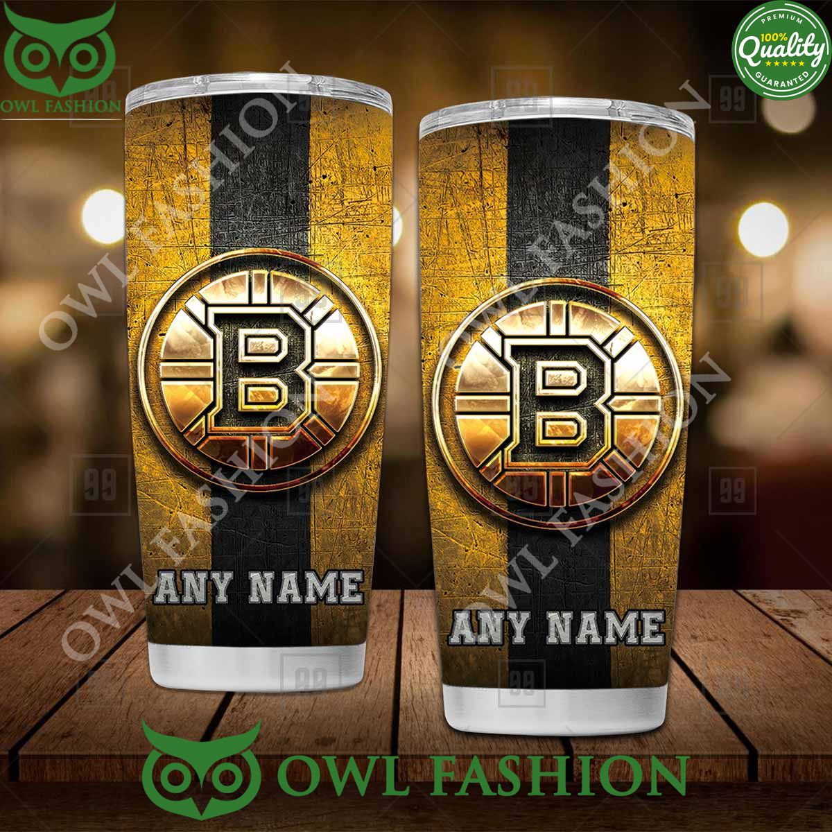 Custom Name Boston Bruins NHL Old Metal Tumbler