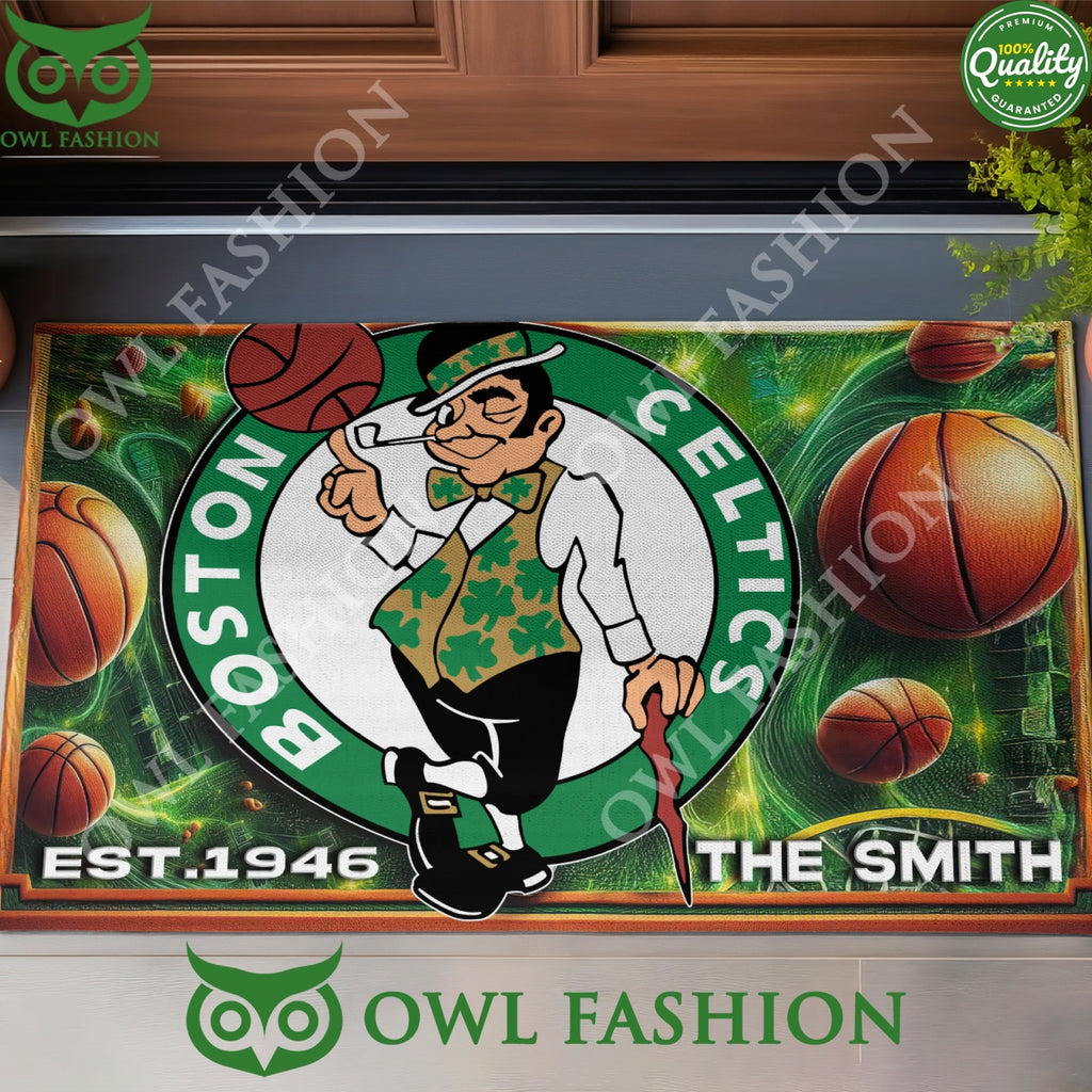 Custom Name Boston Celtics est 1946 Doormat