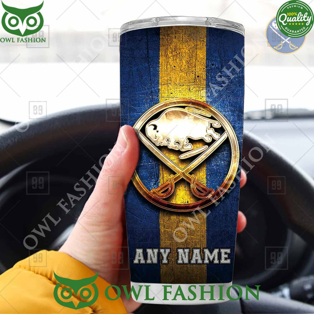 Custom Name Buffalo Sabres NHL Old Metal Tumbler