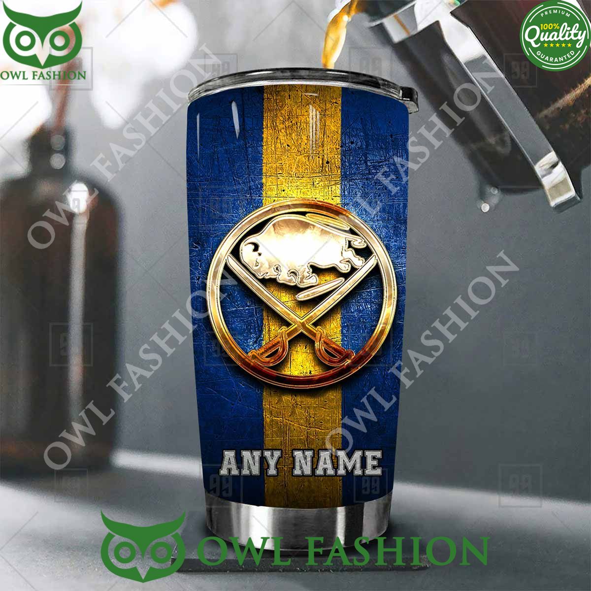 Custom Name Buffalo Sabres NHL Old Metal Tumbler