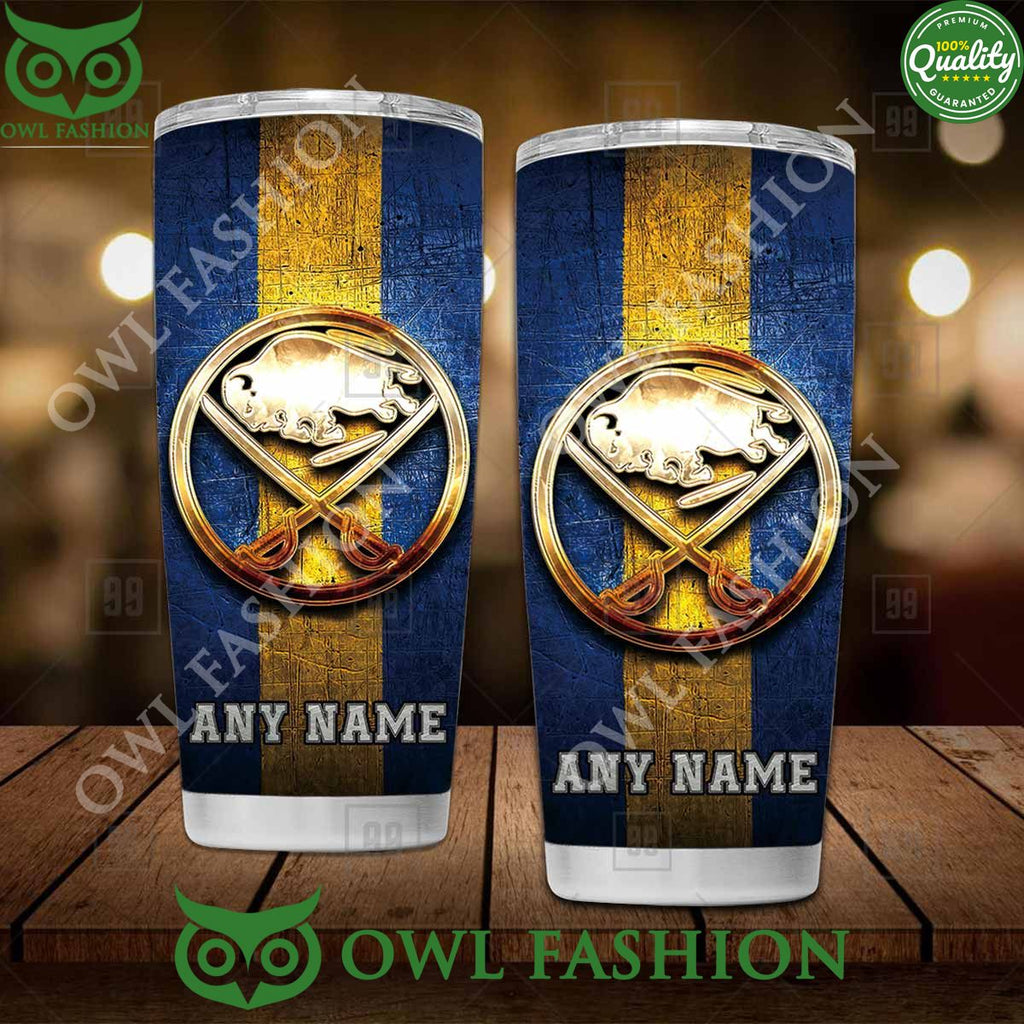 Custom Name Buffalo Sabres NHL Old Metal Tumbler