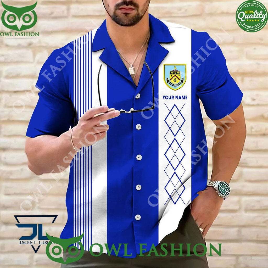 Custom Name Burnley Fc Stripe Lines Red EFL Championship hawaiian shirt