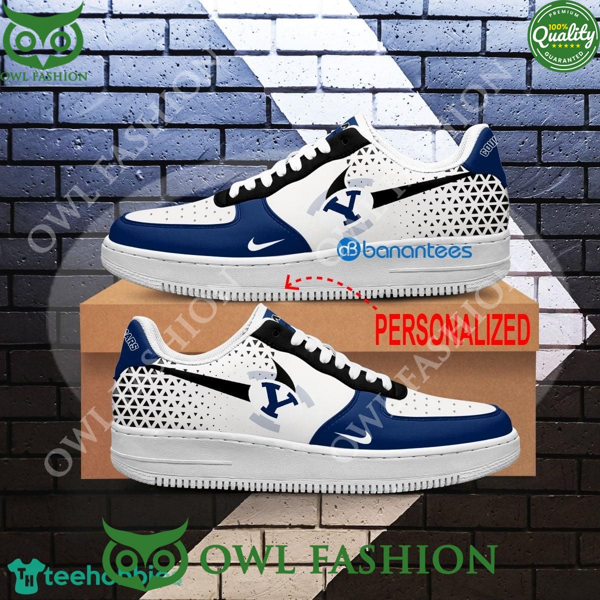 Custom Name BYU Cougars NCAA Air Force 1 Shoes AOP AF1 Sneaker