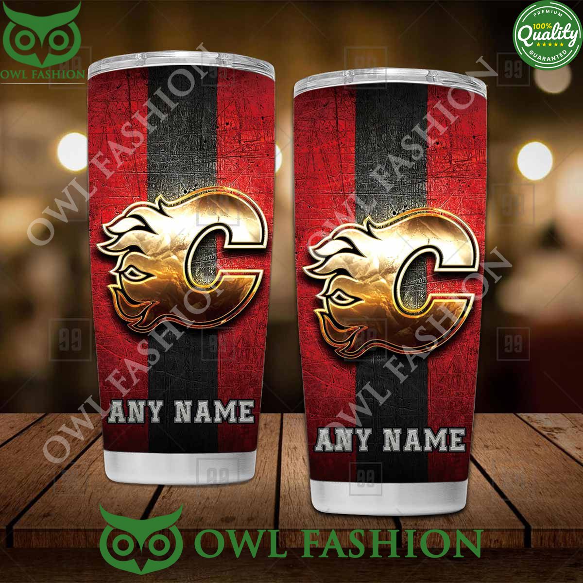 Custom Name Calgary Flames NHL Old Metal Tumbler