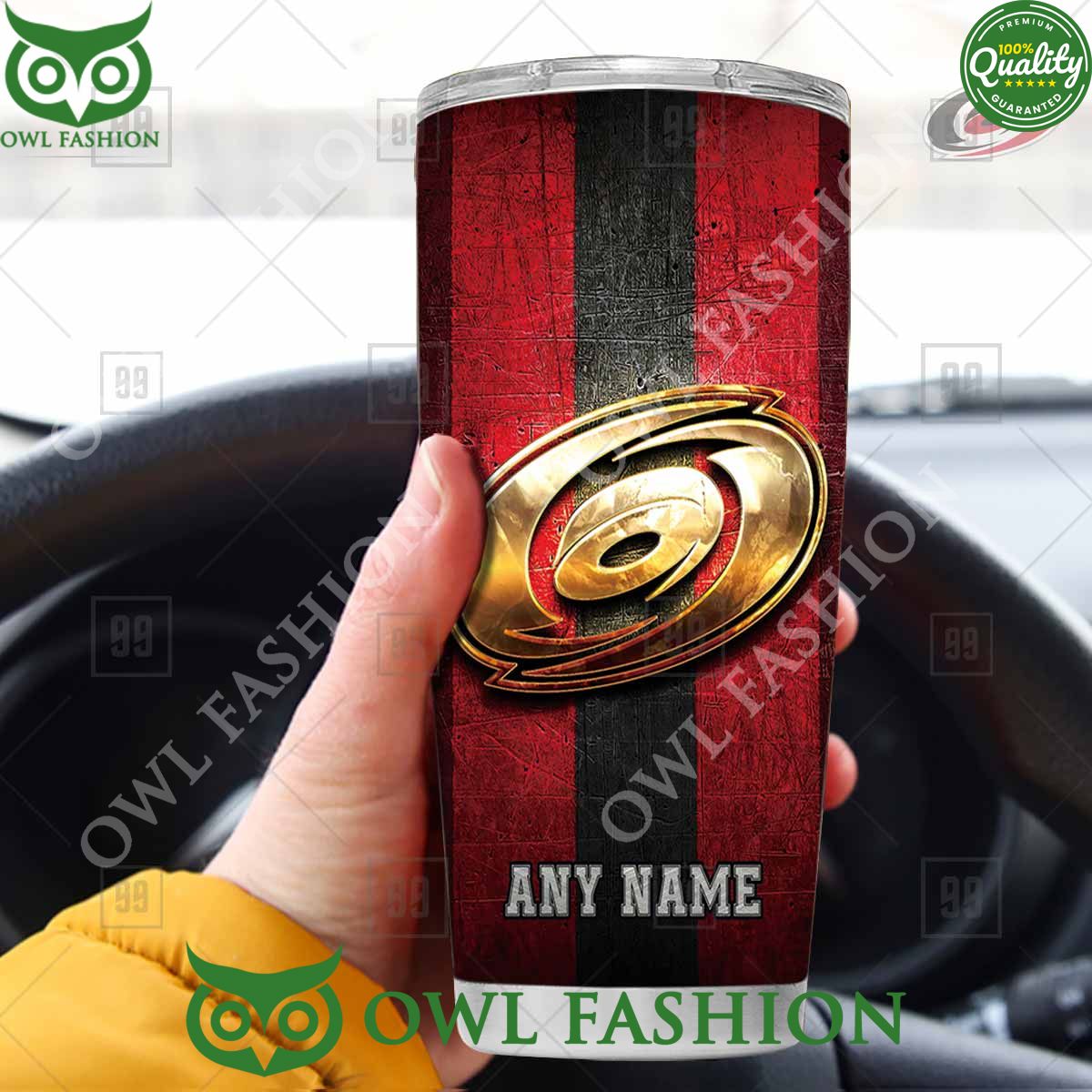 Custom Name Carolina Hurricanes NHL Old Metal Tumbler