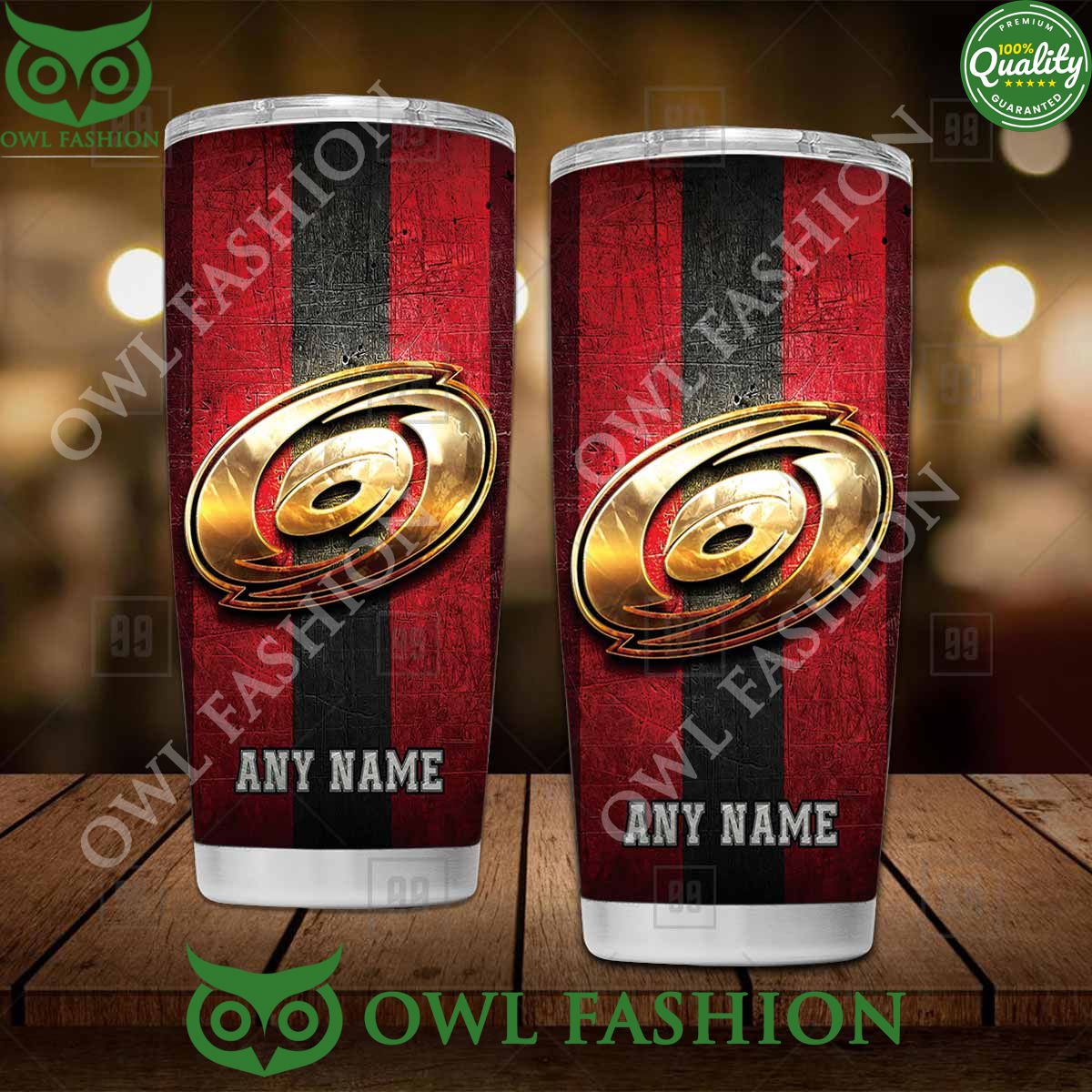 Custom Name Carolina Hurricanes NHL Old Metal Tumbler