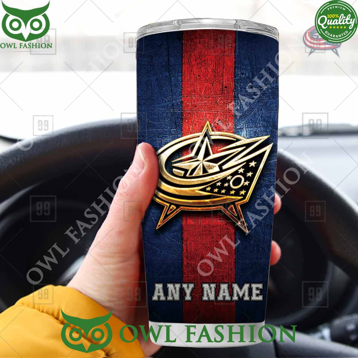 Custom Name Columbus Blue Jackets NHL Old Metal Tumbler