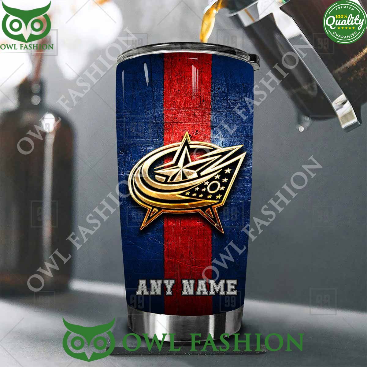 Custom Name Columbus Blue Jackets NHL Old Metal Tumbler