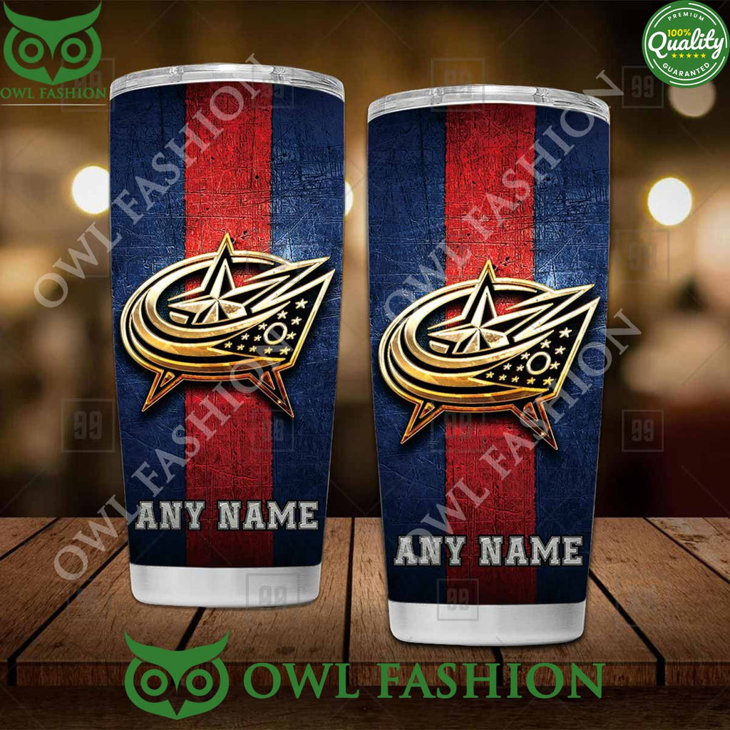 Custom Name Columbus Blue Jackets NHL Old Metal Tumbler
