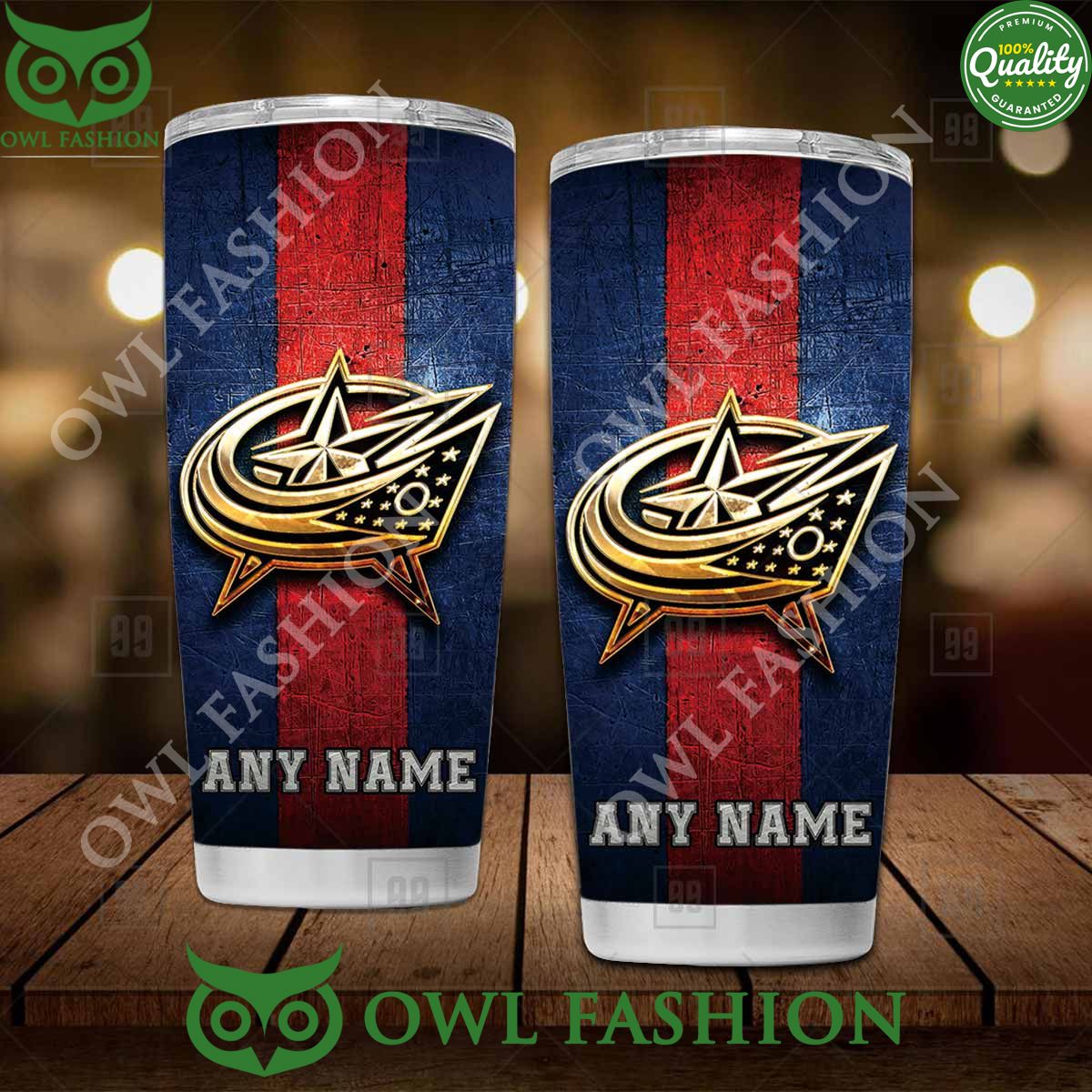 Custom Name Columbus Blue Jackets NHL Old Metal Tumbler