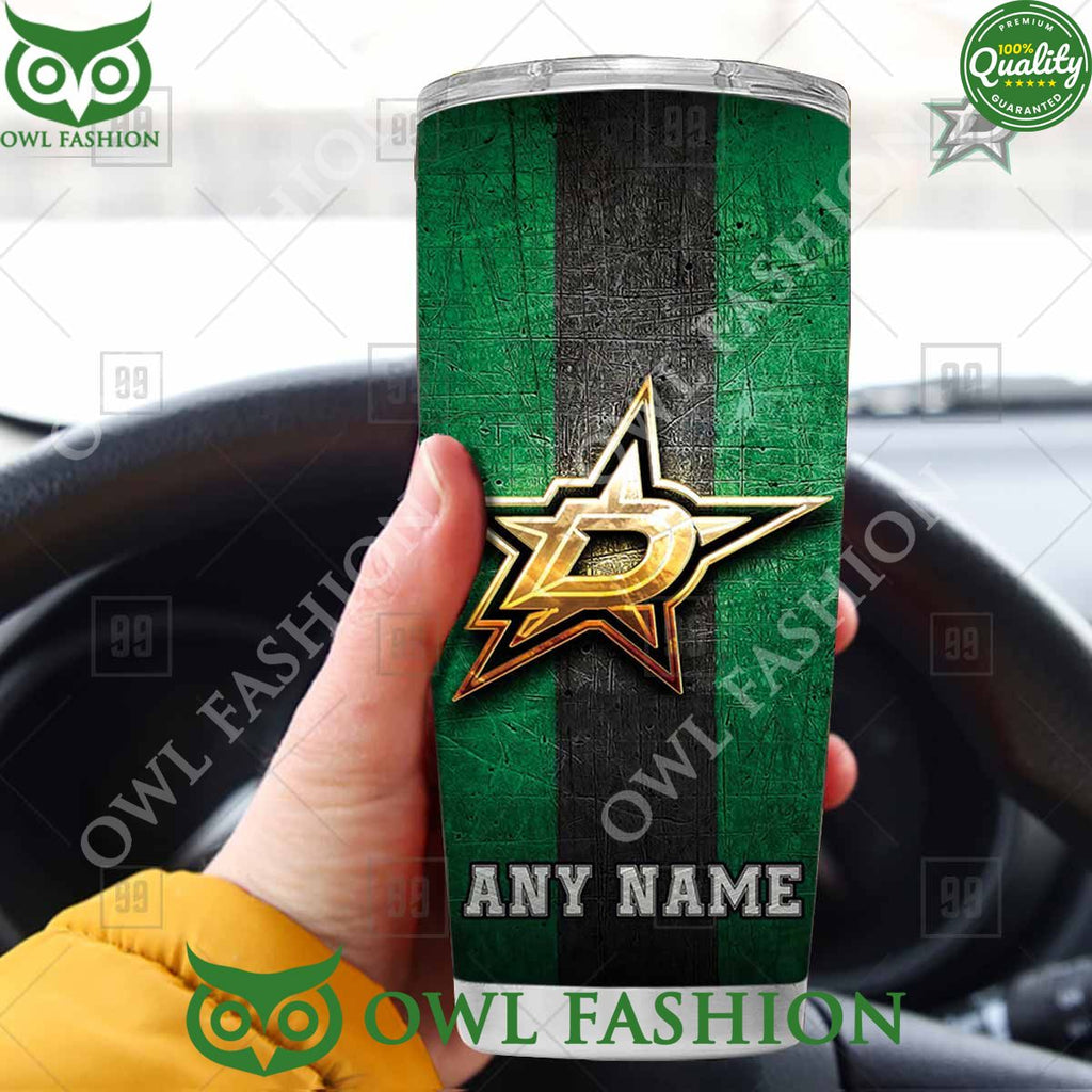 Custom Name Dallas Stars NHL Old Metal Tumbler