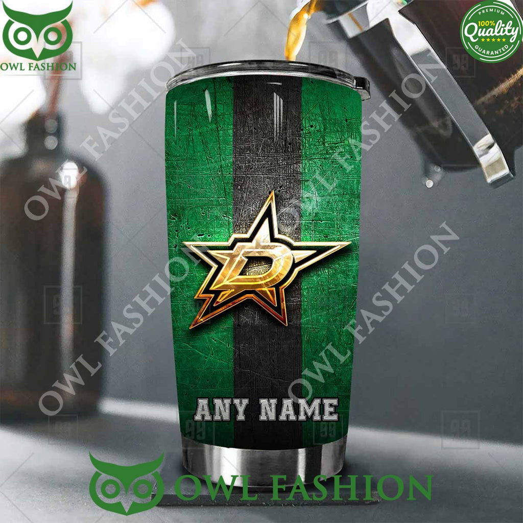 Custom Name Dallas Stars NHL Old Metal Tumbler