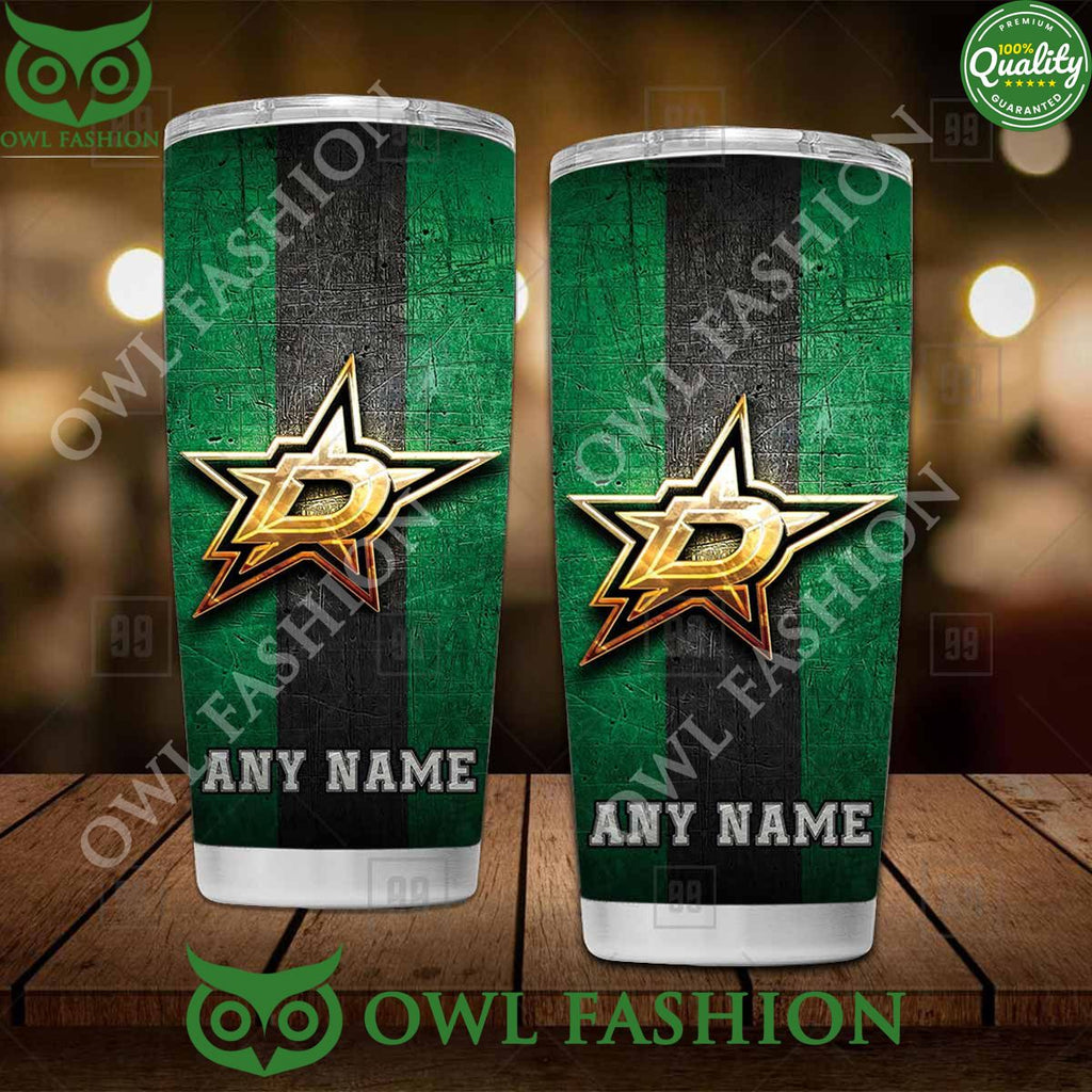 Custom Name Dallas Stars NHL Old Metal Tumbler