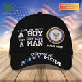 Custom Name Embroidery US Navy Mom Proud Navy for Mom Classic Cap