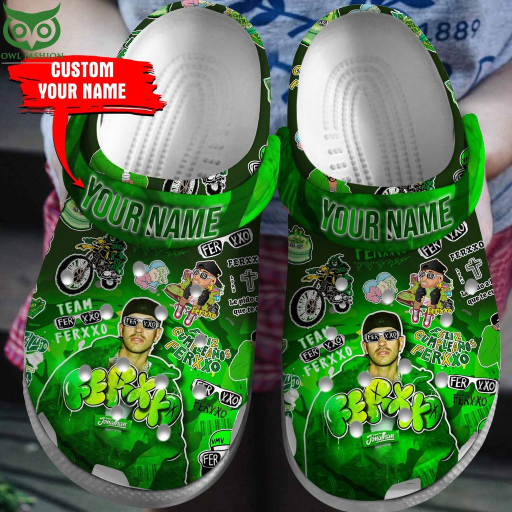 Custom Name Ferxxo Singer Green Clogs