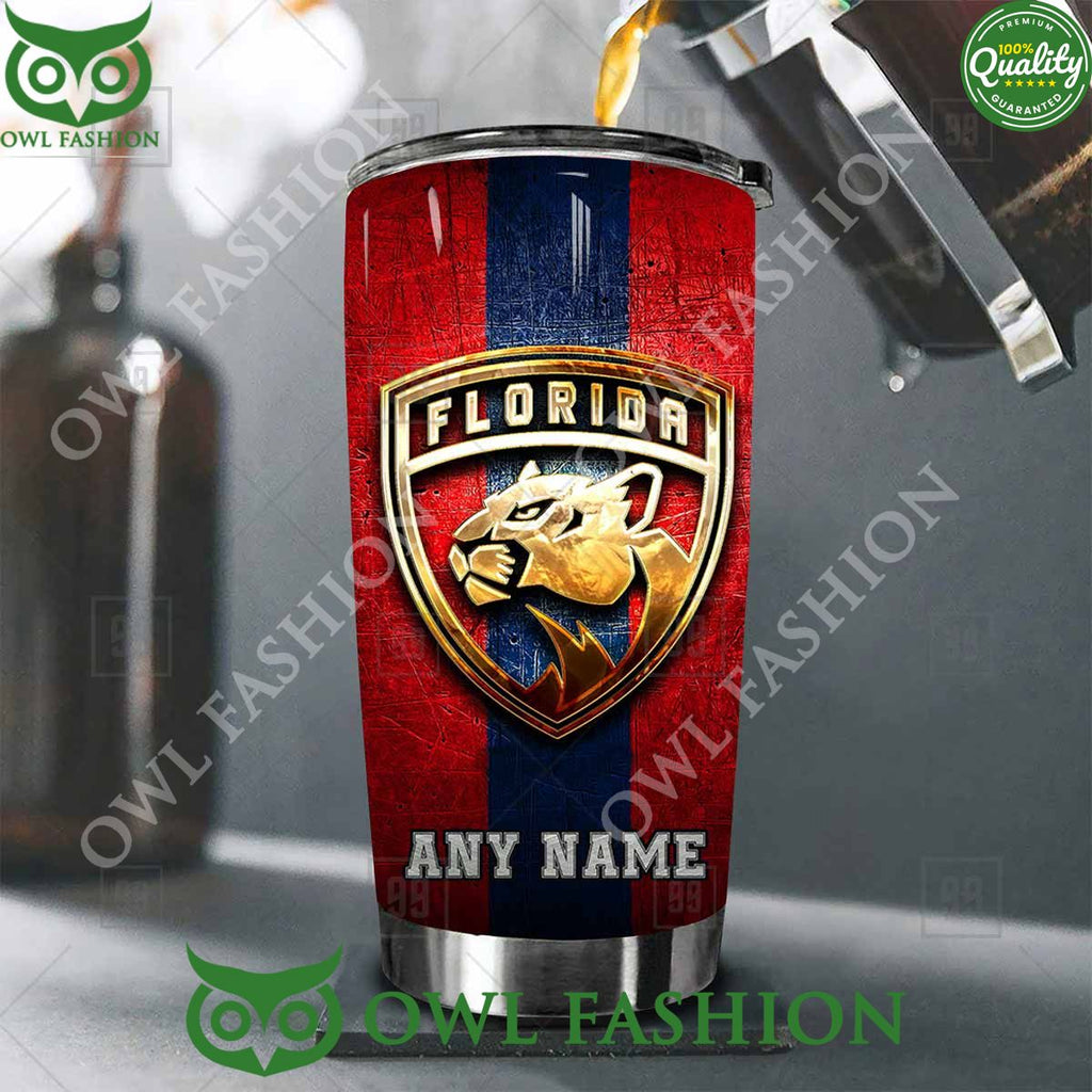 Custom Name Florida Panthers NHL Old Metal Tumbler