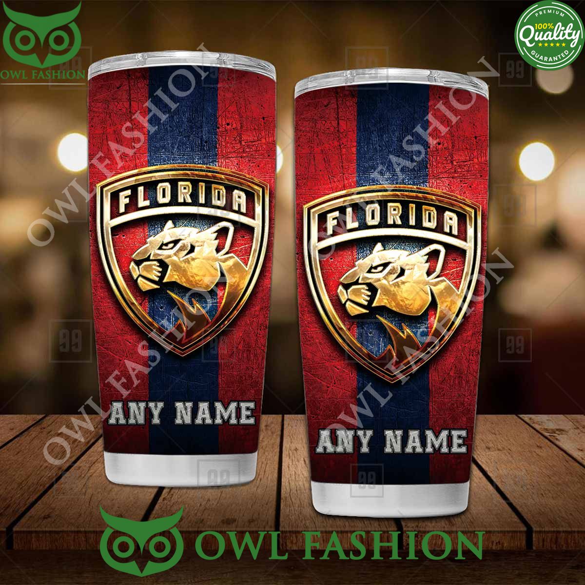 Custom Name Florida Panthers NHL Old Metal Tumbler