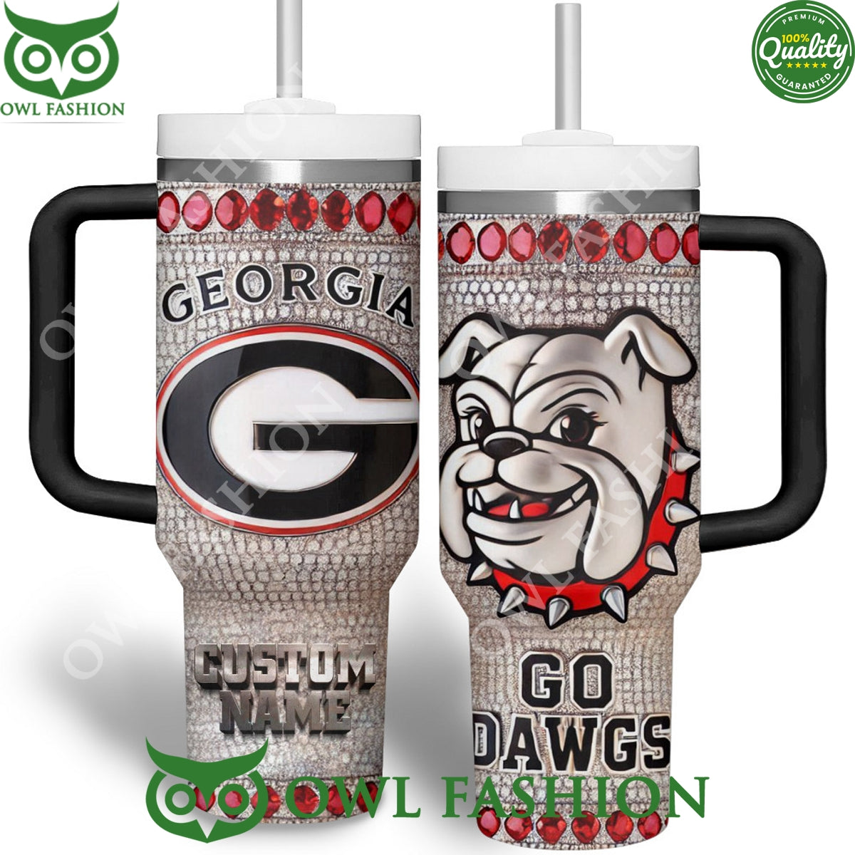 Custom Name Georgia Bulldogs Go Dawgs Logo Tumbler Cup