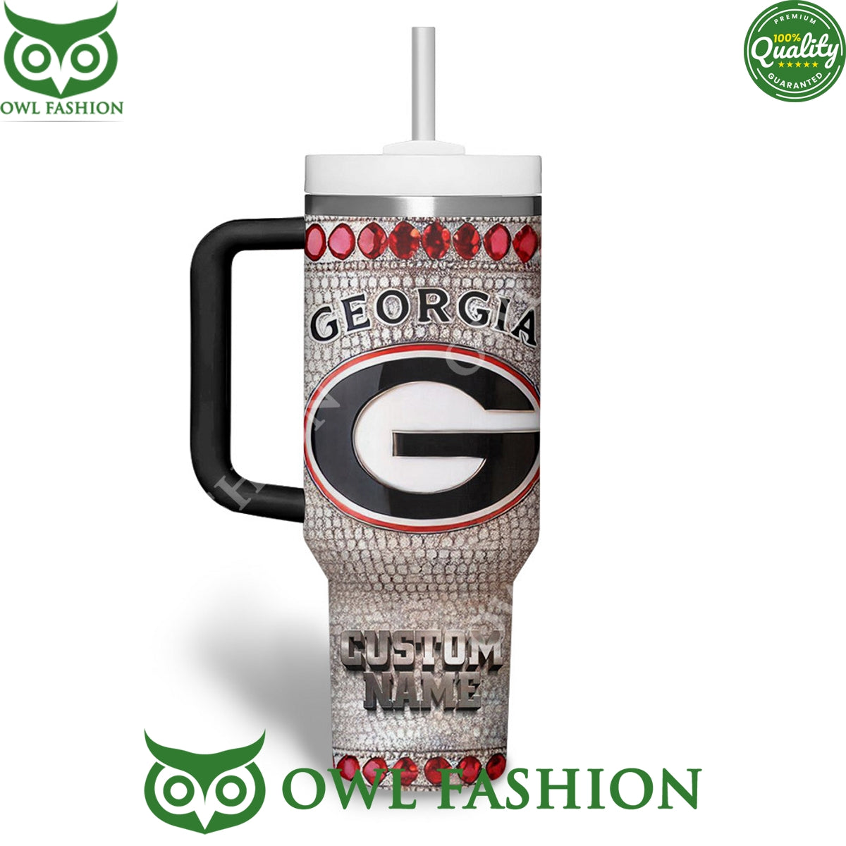 Custom Name Georgia Bulldogs Go Dawgs Logo Tumbler Cup